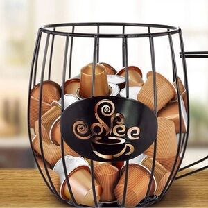 Coffee Capsule Holder with Black Metal Finish